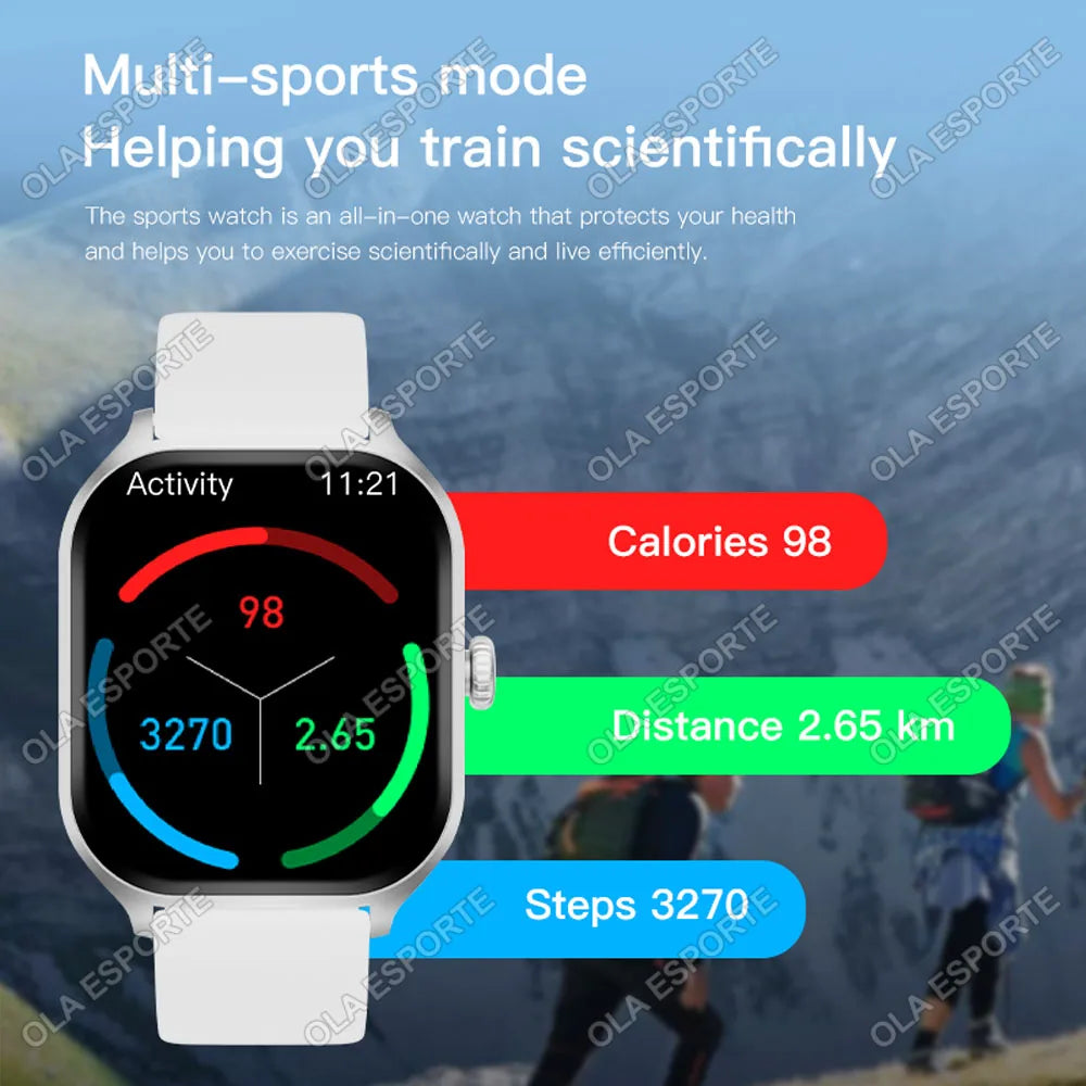 Smart Watch For Android IOS Watches 2.01inch HD Display Bluetooth Call Message Alert Music Sports Smartwatch Men Women Gift Ht30