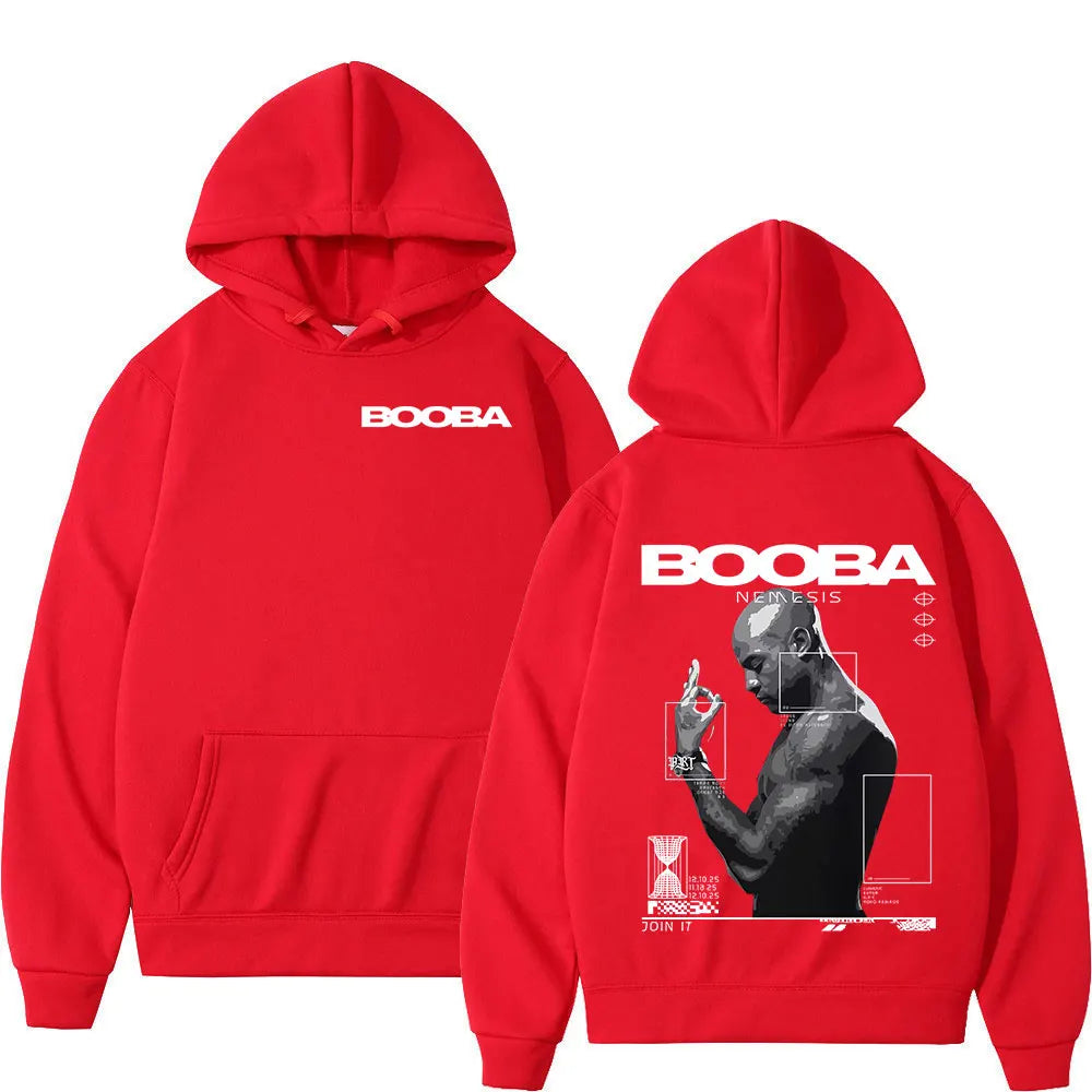 France Rapper Booba Nero Nemesis Hoodies Men's Clothing Retro Fashion Hip Hop Long Sleeves Hooded Sweatshirts Oversized Pullover