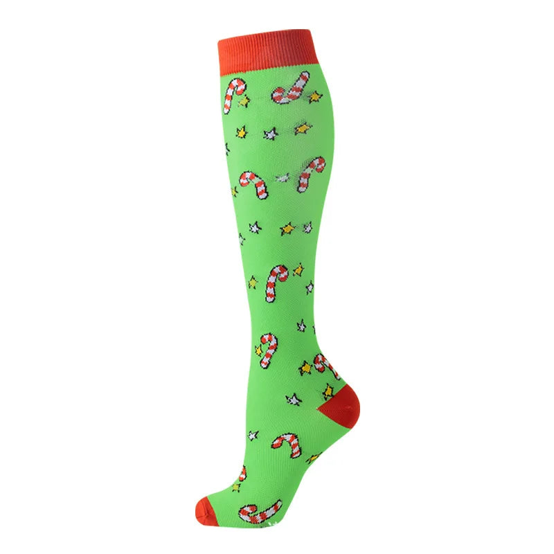 Compression Socks Sports Jump Rope Yoga Elastic Pressure Calf Stockings Socks Varicose Veins Compress Halloween Christmas New