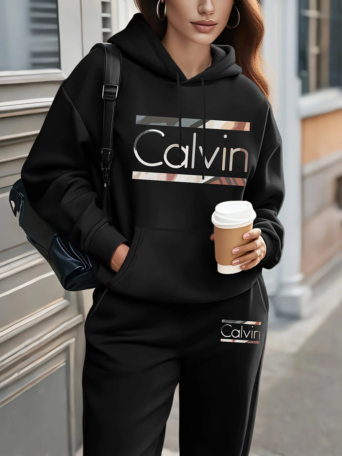 Letter Printed Women's Tracksuit Quality Two Piece Set for Women Fashion Jogging Sweatshirt Suit Drawstring Sports Daily Hooded