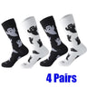 4 Pairs Ladies Autumn Winter Mid-Calf Socks, Cute Cartoon Black & White Ghost Print Halloween Themed Socks For Women