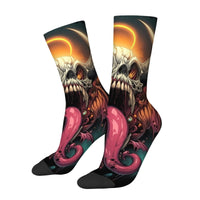 Devil Skull Print Socks Soft Comfortable Skin-friendly Men's Socks Outdoor Sports Fitness Basketball Retro Part Holiday Gifts