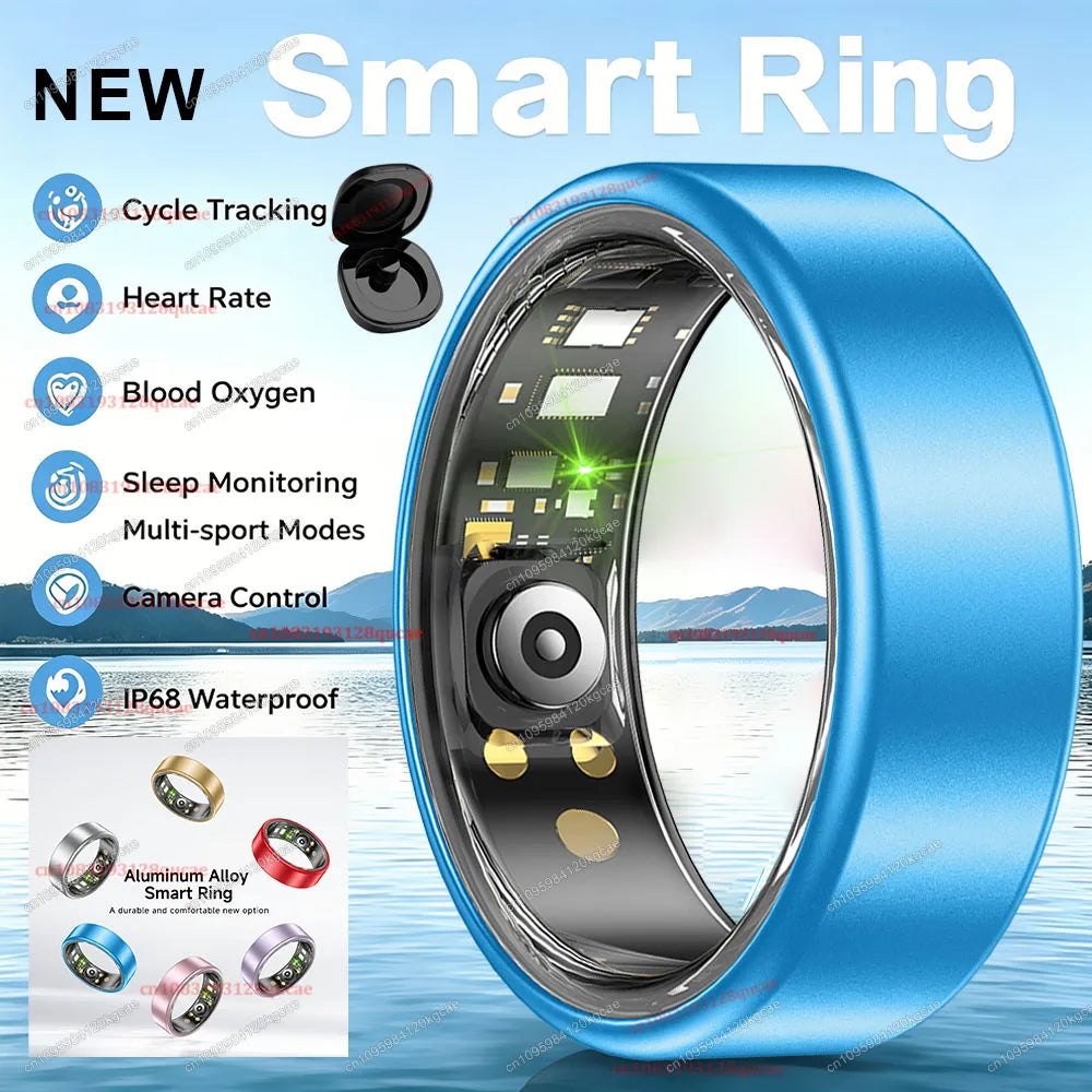 2026 New Smart Ring Heart Rate Blood Pressure Sleep Monitoring Motion Tracking IP68 Waterproof Men Women Smart Ring Holiday Gift