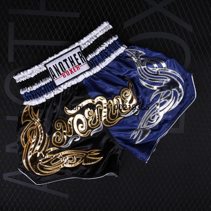 Tiger Muay Thai Shorts Satin Kick Boxing Shorts Mens Women Kids Gym Martial Arts MMA Training Clothes BJJ Fight Kickboxing Pants