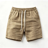 Men Linen Drawstring Waist Shorts Regular Fit Beach Resort Travel Daily Outdoor Vacation Casual Summer Walk Short Pants