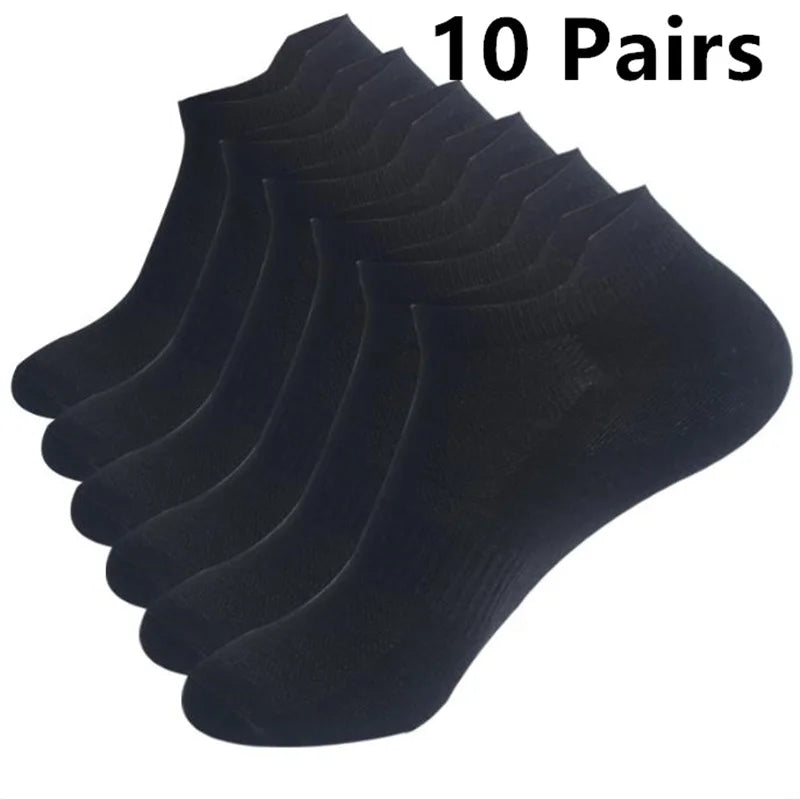 1-10 Pair Ankle Socks Womens and Mens Couple Student Cotton Ear New Plus Size Mesh Athletic Sports Running Solid Color Boat Sock