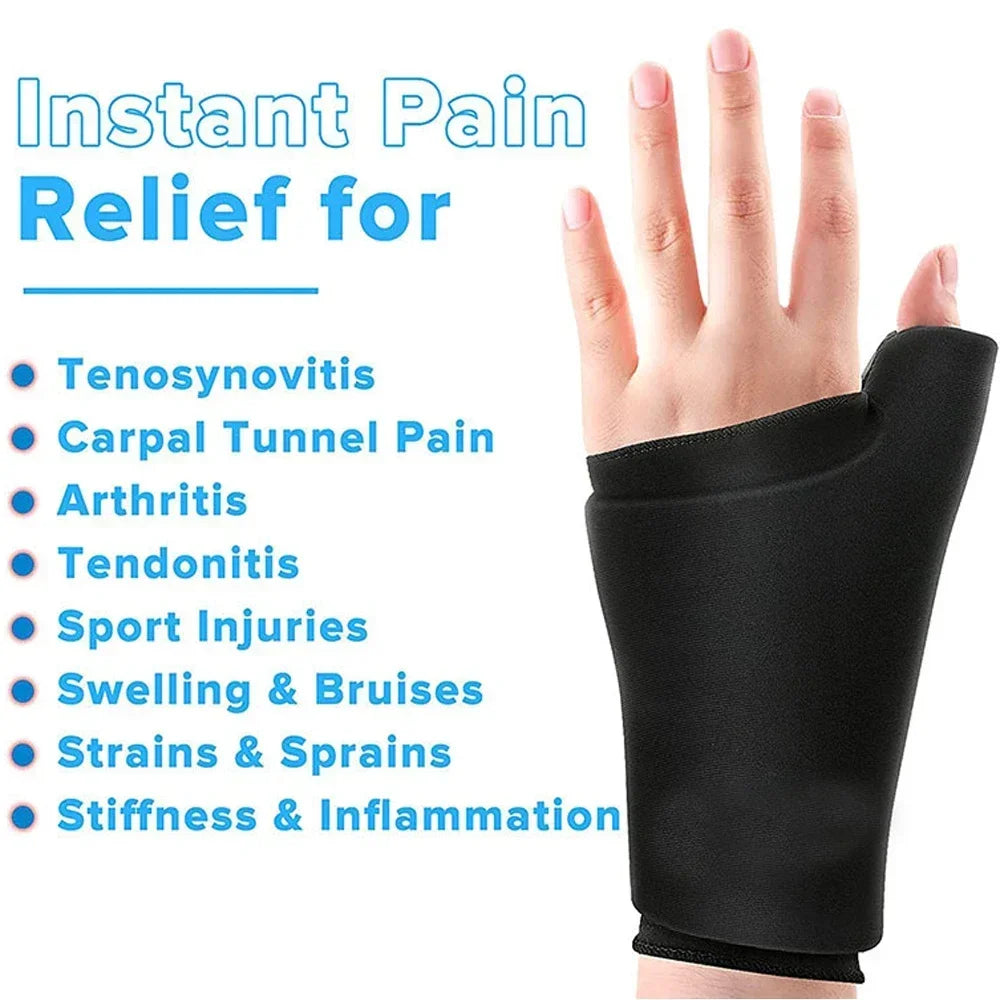 Wrist Solid Gel Ice Pack Hot Cold Hand Thumb Compression Sleeve Wrap for Carpel Tunnel Arthritis Sports Injuries Pain Relief