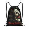 Custom Halloween Movie Terrifier Drawstring Backpack Bags Men Lightweight Horror Clown Gym Sports Sackpack Sacks for Traveling