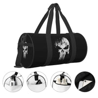 Skeleton Skull Print Round Travel Duffel Bag Lightweight Waterproof Durable Handbags Yoga Gym Sports Bag Outdoor Fitness Bags