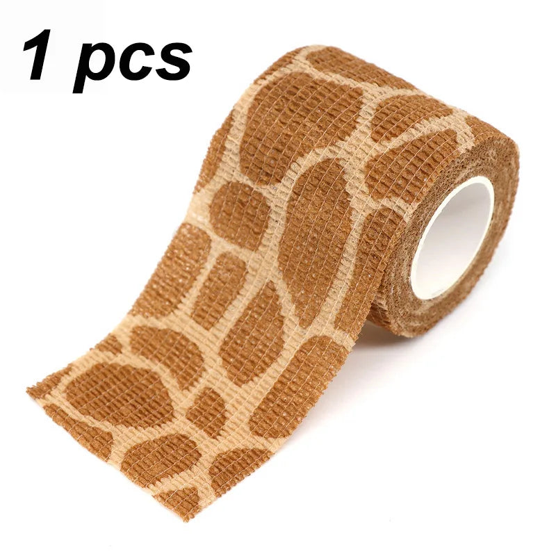 1/2/6 pcs Animal Printed Self Adhesive Tattoo Elastic Bandage 4.5m Sports Wrap Tape for Finger Joint Knee First Aid Kit Pet Tape