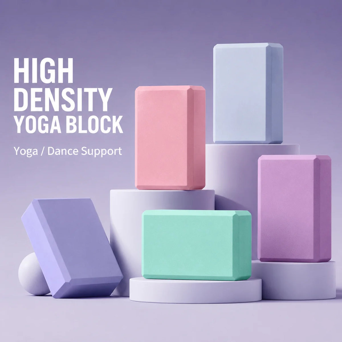 1-2 Pcs Yoga Blocks Bulk Eva Foam Block Pack Exercise Brick Foam High Density Soft Non Slip Yoga Accessories for Exercise