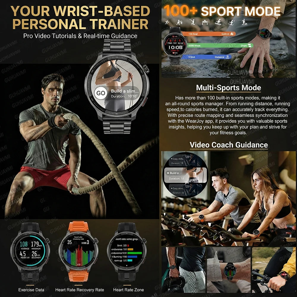 NEW 4GB GPS Offline Maps Smart Watch Men TWS Music Video Player 3D Menu Styles Compass Voice Call Sports Waterproof Bracelet Men