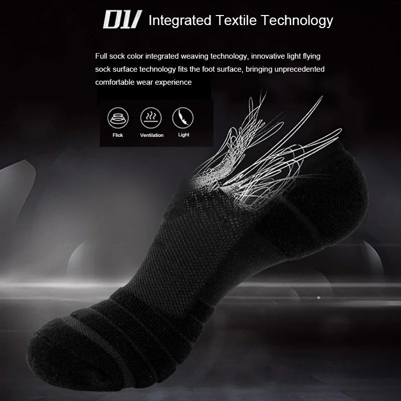 3Pair Professional Fitness Sports Socks Towel Bottom Non-Slip Running Socks Men Women Short Quick-Drying Basketball Training Sox