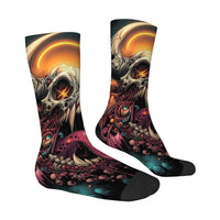 Devil Skull Print Socks Soft Comfortable Skin-friendly Men's Socks Outdoor Sports Fitness Basketball Retro Part Holiday Gifts
