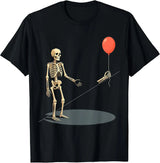 Men's Oh, Shit... Funny Skeleton Dark Humor Halloween T-Shirt Men's Spooky Halloween Graphic Print T‑Shirt, Crew Neck Short Sleeve Casual Cotton Tee For Holiday Party Daily Street Wear.