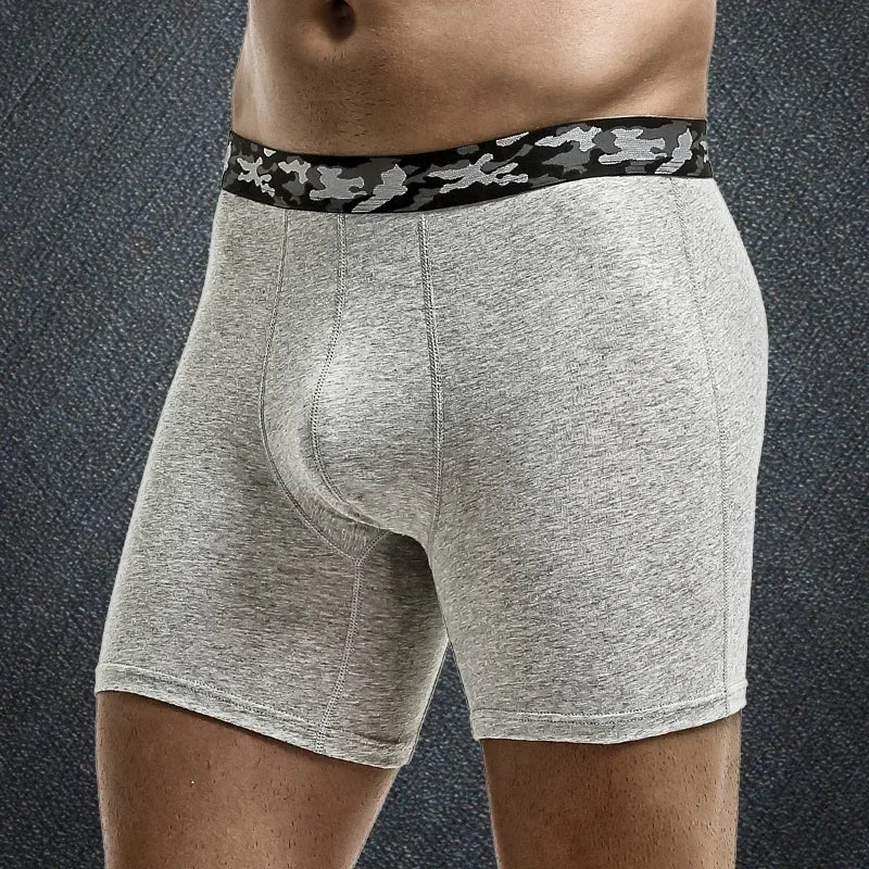 Plus-size men's underpants anti-wear leg cotton underpants Sports fat pants boxers running breathable youth underpants