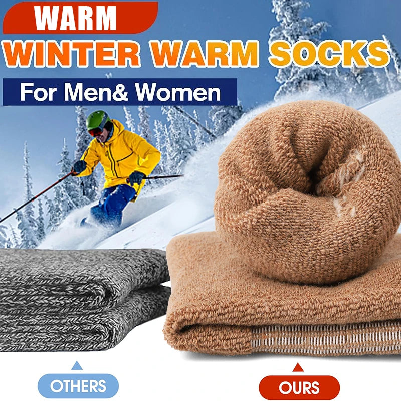 5Pairs Simple Thick Wool Socks for Men Soft Warm Winter Socks Mid Tube Plush Sports Socks Skiing Hiking Gray Khaki Women
