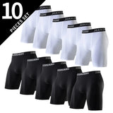 10/5 Piece Set Of Men's Solid Color Classic Long Underwear Quick Drying Youth Sports Comfortable Elastic Casual Boxer Shorts