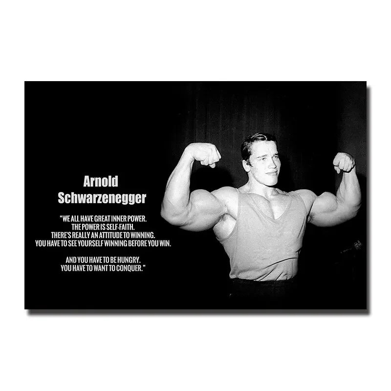 Arnold Schwarzenegger Bodybuilding Motivational Quote Canvas Painting Poster for Home Decor living room wall art for bed room