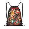 Custom Halloween Movie Terrifier Drawstring Backpack Bags Men Lightweight Horror Clown Gym Sports Sackpack Sacks for Traveling