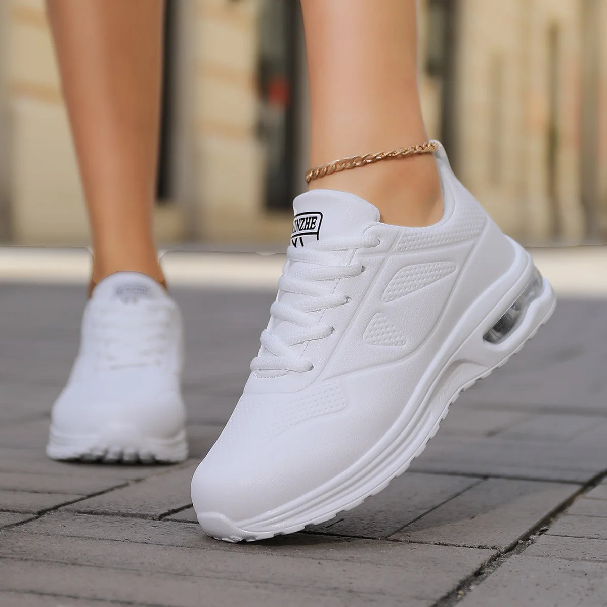 Summer New Leather Waterproof Sports Shoes, Versatile Casual Shoes, Soft-Soled Running Shoes for Women