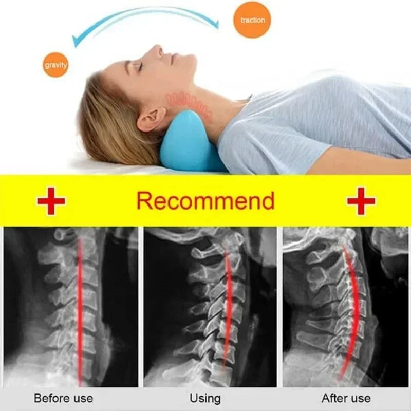 Neck Pillow Massager Neck Shoulder Stretcher Massager Relaxer Cervical Chiropractic Traction Device Pillow for Pain Relief