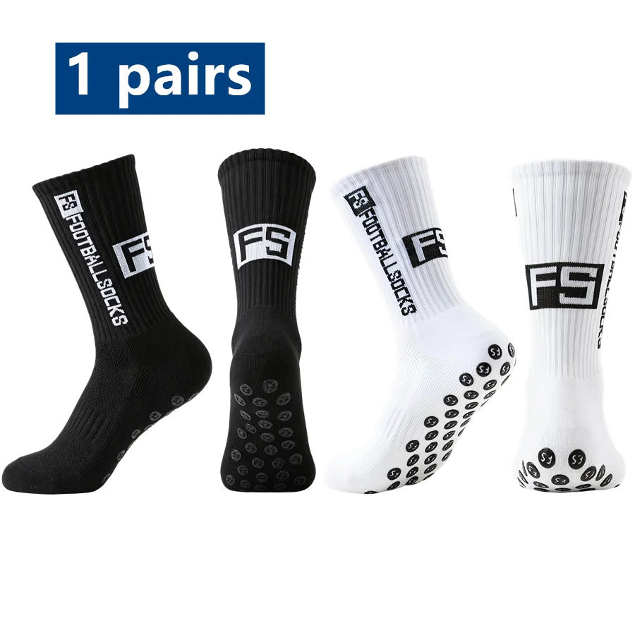 1 Pair Men's Women's Anti Slip Grip Baseball Rugby Breathable Shockproof Towel Bottom Athletic Exercise Socks