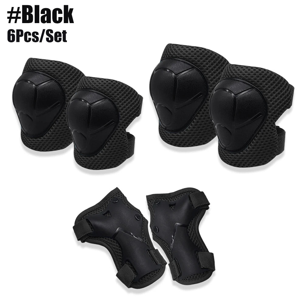 6Pcs/Set Protective Gears Set for Kids Children Knee Pad Elbow Pads Wrist Guards Child Safety Protector Kit for Cycling Skating