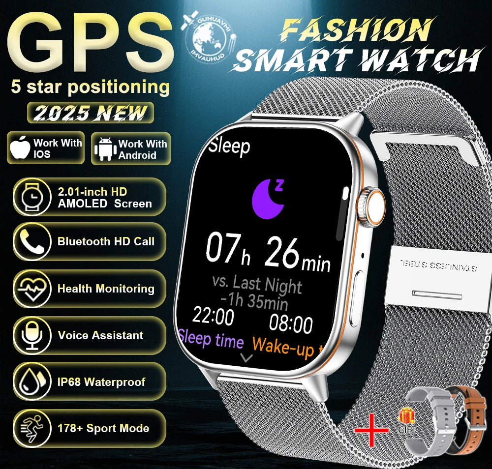 New For Android iOS Outdoor GPS SmartWatch Men 2.01