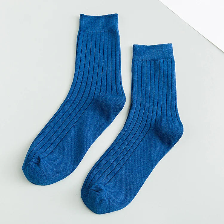 Autumn Winter Pure Color Mens Socks Cotton Warm Black and White Happy Socks Male  Gifts for Men EUR 39-44 387