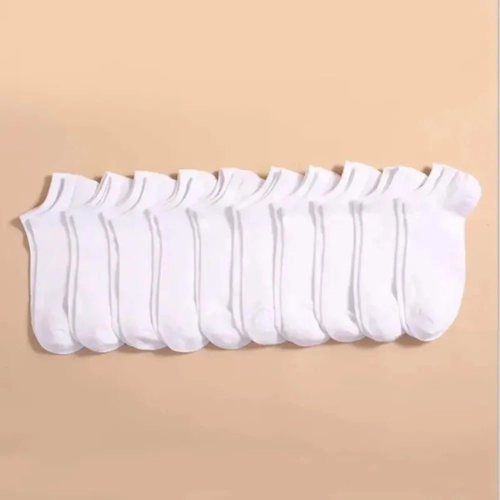 Unisex Casual Plain Color Boat Socks Thin Breathable Comfy Anti Odor Sweat-absorbing Ankle Socks For Men Women black,white,gray