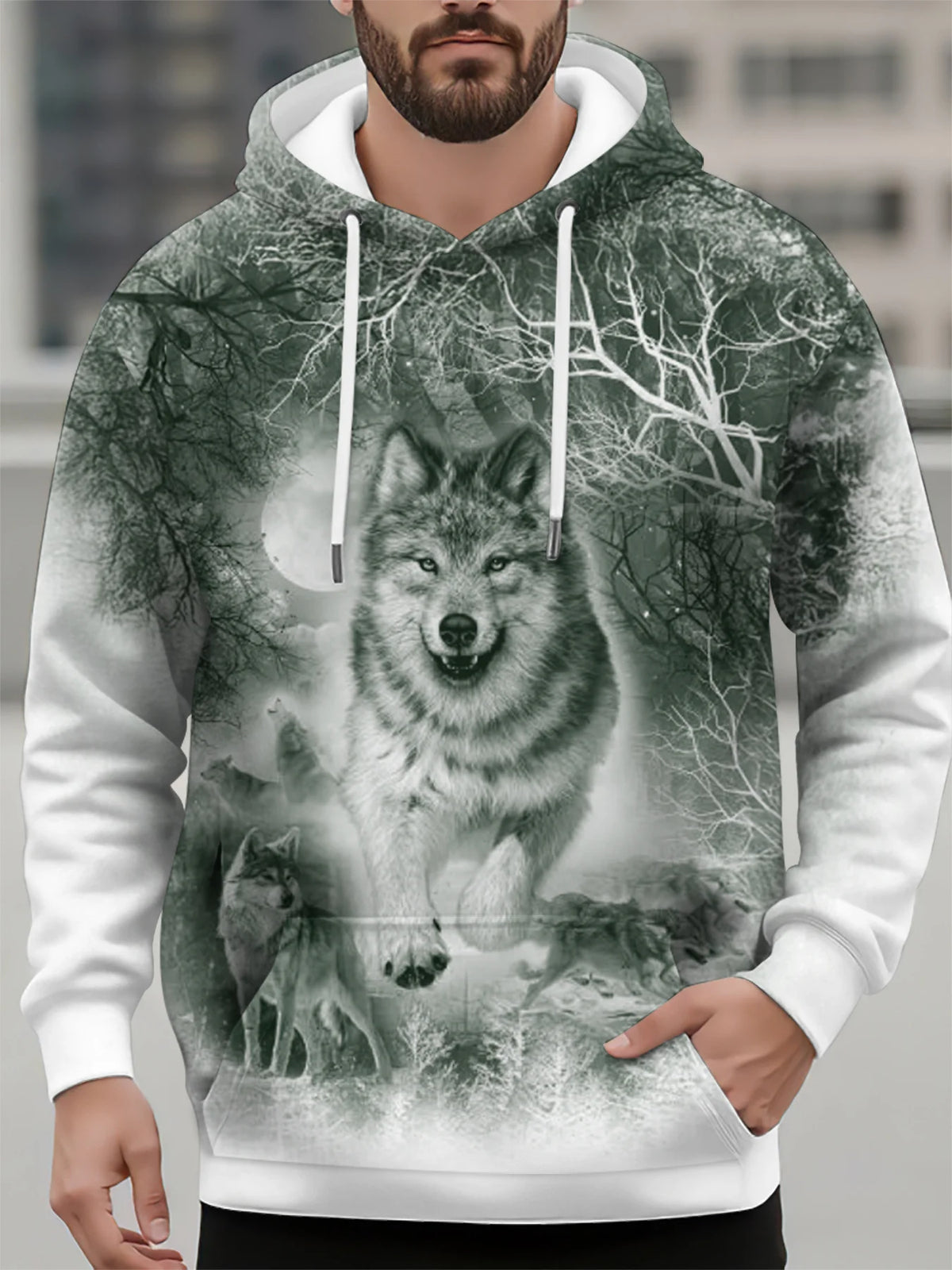 Animal Wolf 3D Print Hoodies Men's Women Casual Autumn Hooded Sweatshirts Pullover Oversized Harajuku Y2k Coat Unisex Clothing