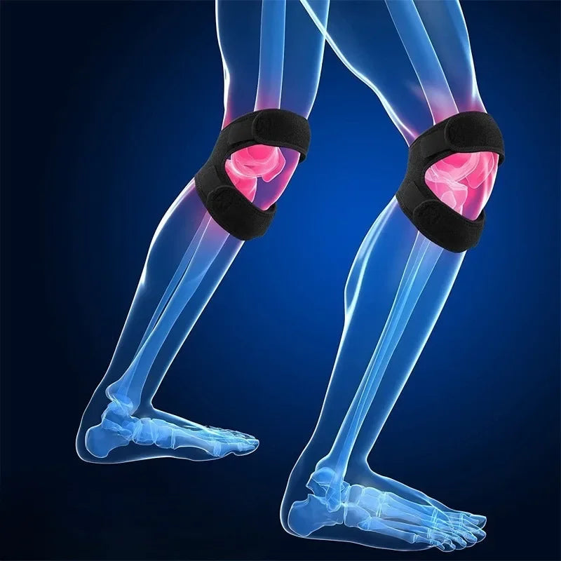 1 PC Sport Kneepad Double Patellar Knee Strap Adjustable Anti-Slip Knee Support Open Knee Wrap Band for Injury Joint Pain Relief