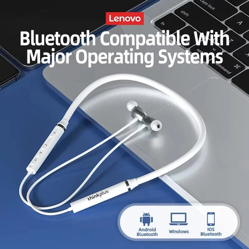 Original Lenovo HE05X Bluetooth 5.0 Sports Neckband Earphones HiFi Stereo Sound Music Headphone Long Battery Life HD Call Earbud