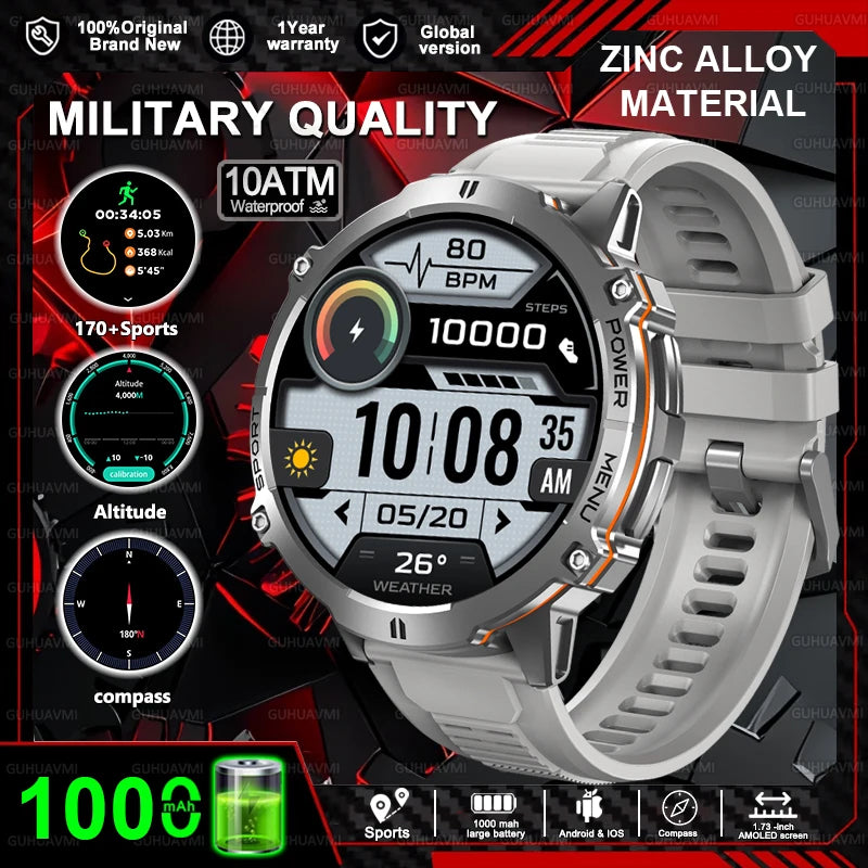 2025 New T-Rex3 1000mAh Battery Sports SmartWatch 1.73