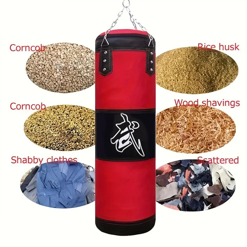 Punch Sandbag Durable Boxing Heavy Punch Bag With Metal Chain Hook Carabiner Fitness Training Hook Kick Fight Karate Taekwondo
