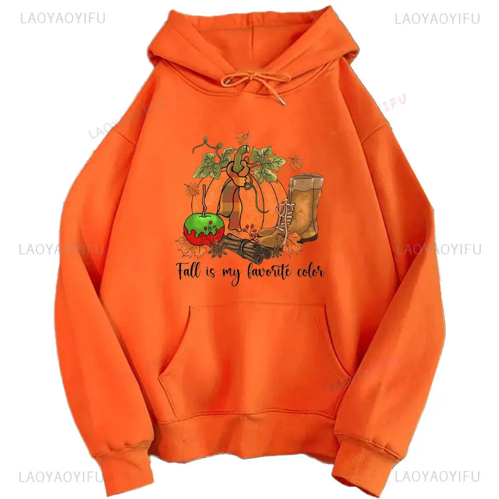 2024 Halloween Orange Hoodie Kawaii Halloween Pumpkin bowknot Women's Hoodie Harajuku Halloween Print Autumn Warm Unisex Hoodie