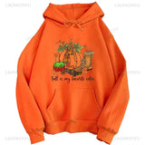 2024 Halloween Orange Hoodie Kawaii Halloween Pumpkin bowknot Women's Hoodie Harajuku Halloween Print Autumn Warm Unisex Hoodie