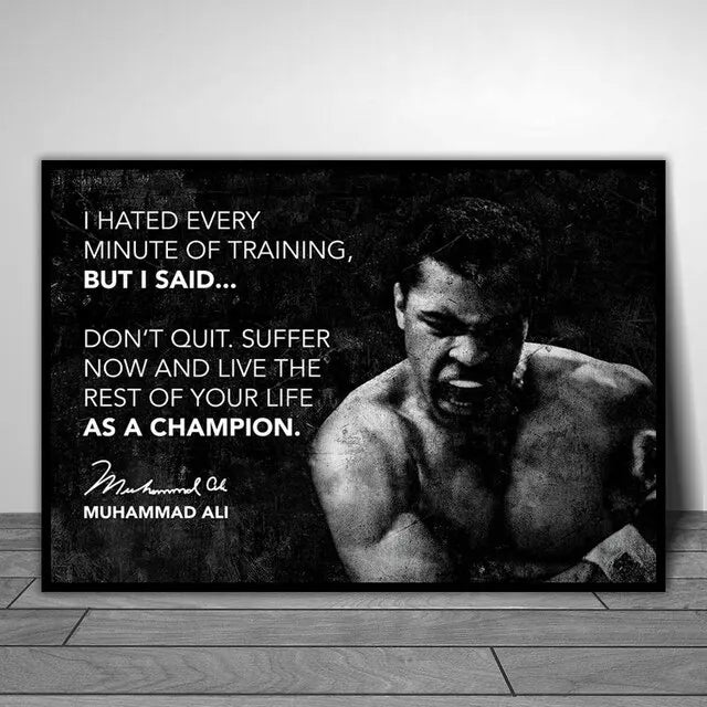 Motivational Boxer Wall Art  Mike Tyson  Ali Poster  Modern Canvas Painting for Living Room  Home Decor Prints  Pictures  Inspir