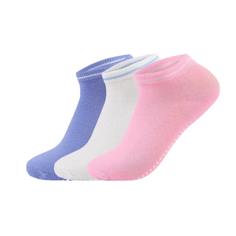 3Pairs/Lot Yoga Socks for Women Non-Slip Grips Straps Bandage Cotton Sock Pilates Pure Barre Ballet Dance Barefoot Workout