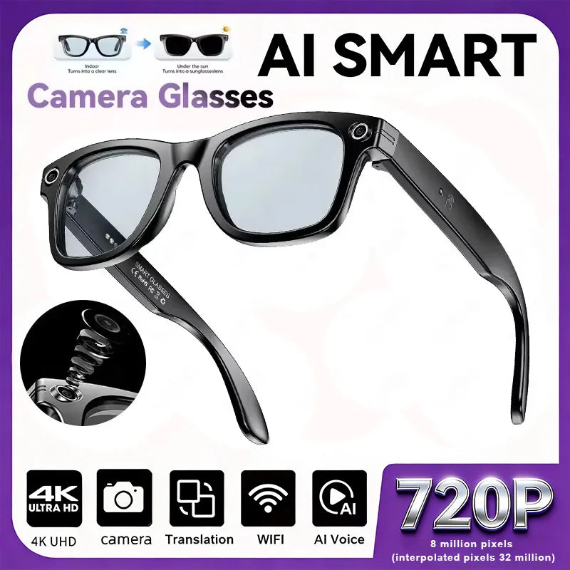 TOP 1 for Meta AI Smart Glasses 13MP Camera Video Recording 100+ Languages Translation Sunglasses Bluetooth Call Music Play