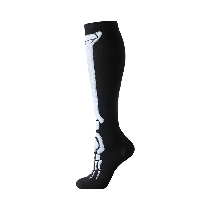 Compression Socks Sports Jump Rope Yoga Elastic Pressure Calf Stockings Socks Varicose Veins Compress Halloween Christmas New