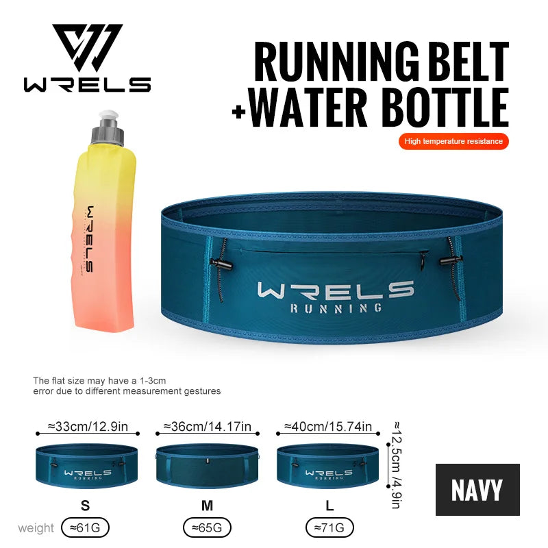 WRELS Running Fanny Pack Running Bag Waist Pack High Elasticity Breathable Lightweight Marathon Waist Bag Bottle Sports Jogging