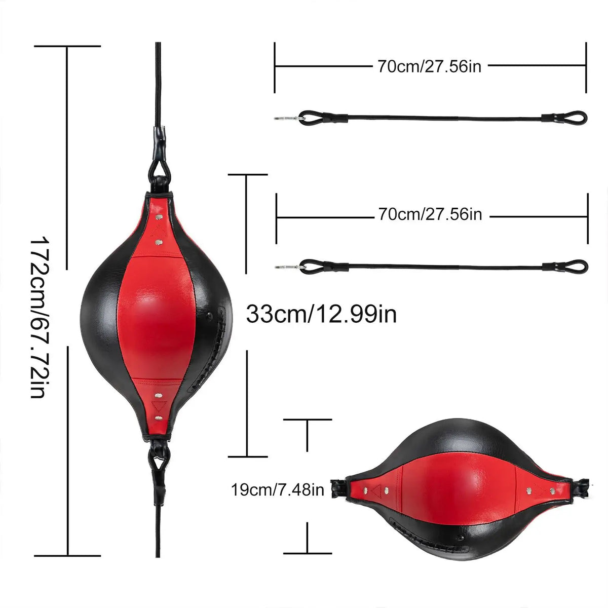Double End Bag Portable Punching Ball Flexible PU Leather Double End Punching Bag For Fitness Core Training Coordination