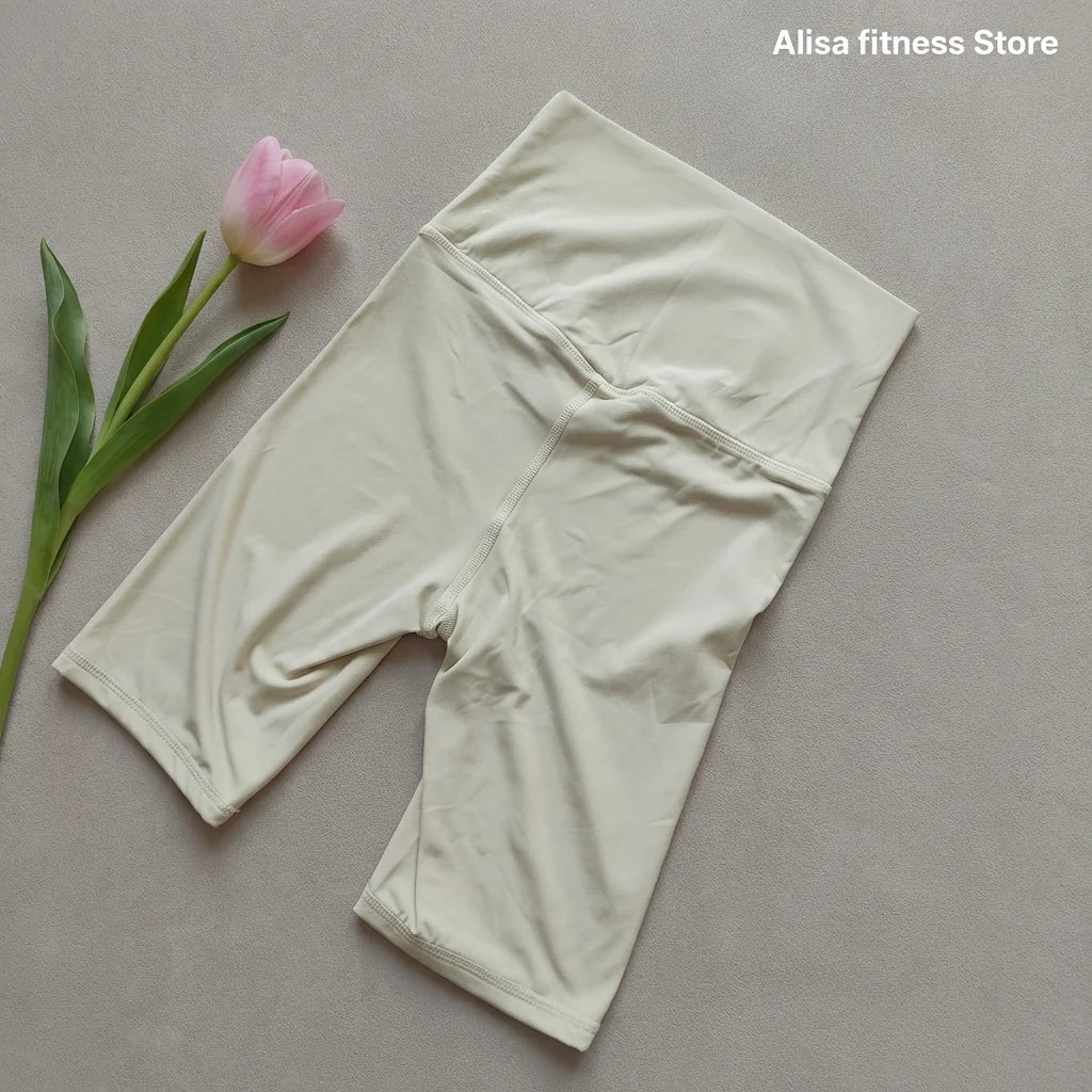 Summer High-Waist Yoga Shorts for Women Fitness Workout Shorts Booty-Lifting Sport Gym Soft Breathable Running Cycling Shorts