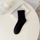 Pure Cotton Seamless Women's Mid-Calf Socks, Spring/Autumn Loose Fit Postpartum Socks
