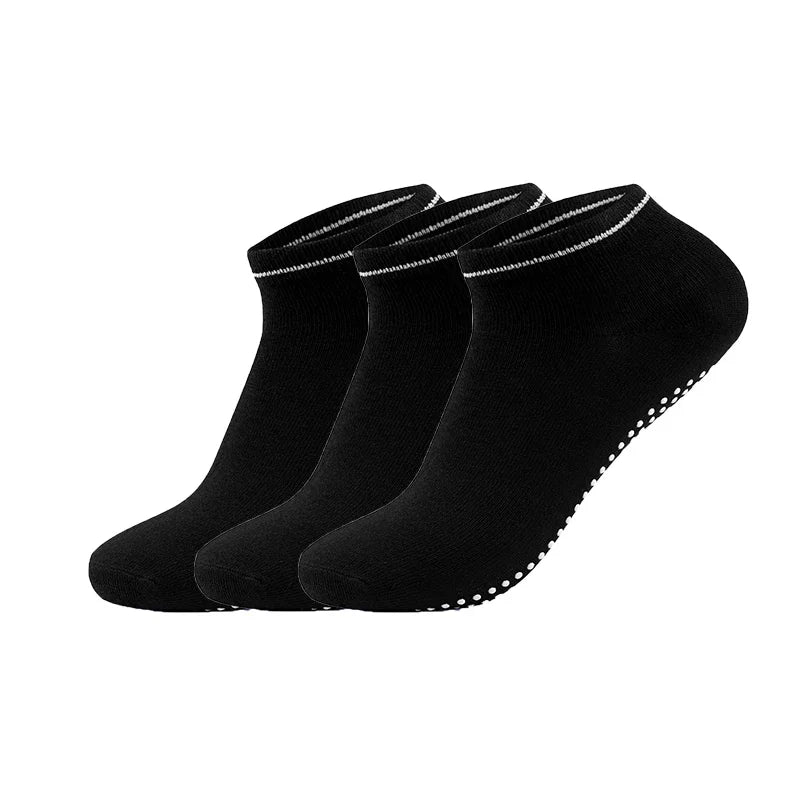 3Pairs/Lot Yoga Socks for Women Non-Slip Grips Straps Bandage Cotton Sock Pilates Pure Barre Ballet Dance Barefoot Workout