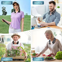Bladeless Neck Fan, USB Rechargeable 4 Speeds 16H Battery, 360° Hands-Free Wearable Cooling Fan for Travel Office Outdoor