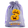 Halloween Burlap Drawstring Bag Linen Drawstring Organizer Gift Bag Trick Or Treat Candy Bag For Halloween Birthday Party Kids