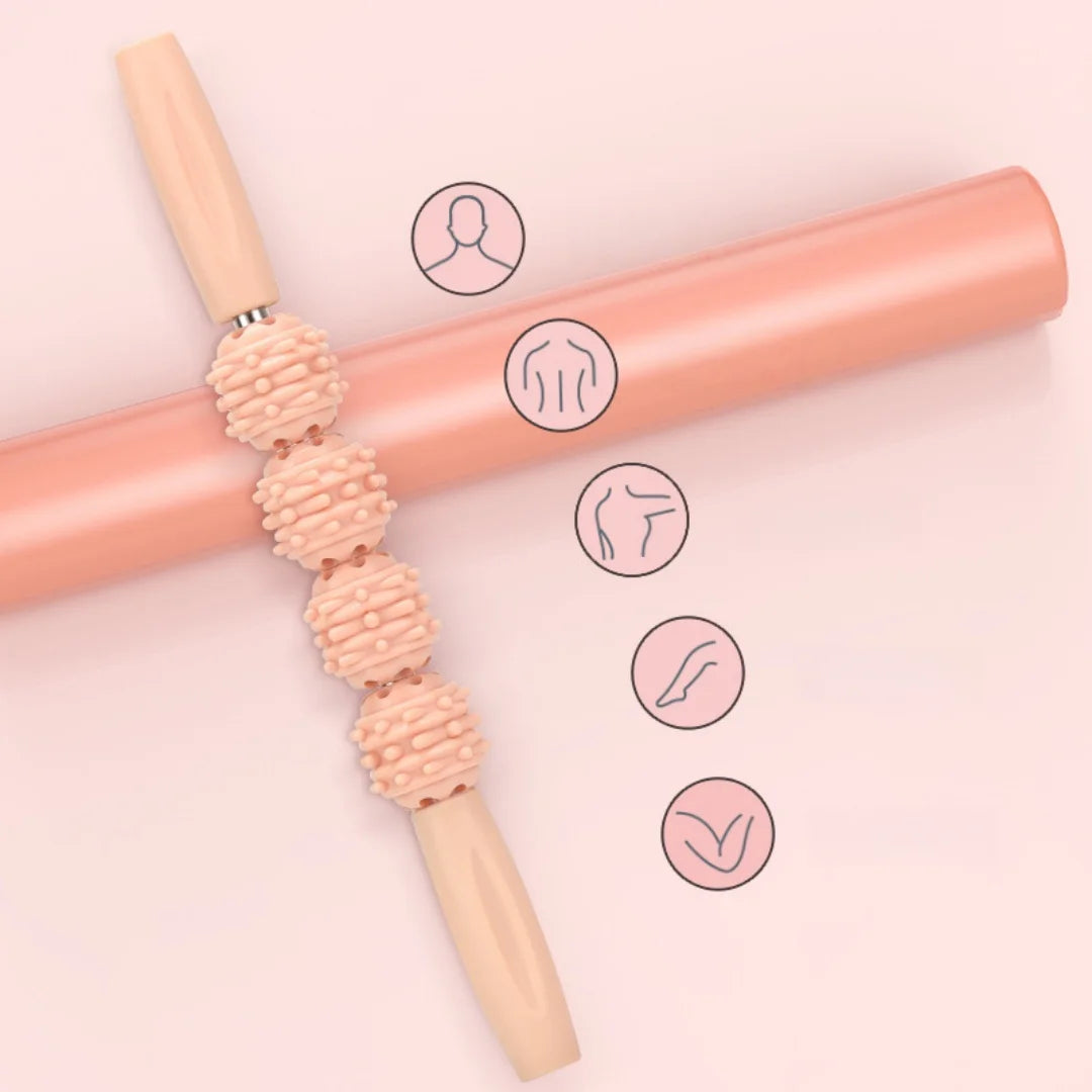 Massage stick, spiked roller, leg muscle relaxer, yoga roller, slimming calf roller, full-body massage yoga stick